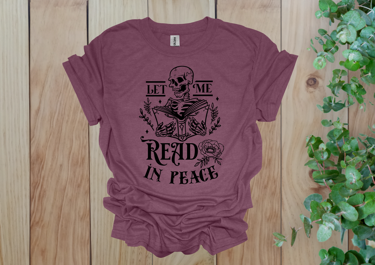 Let Me Read In Peace Skeleton Tee