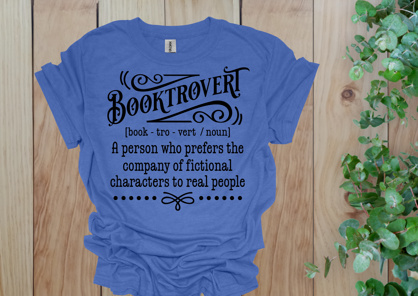 Booktrovert Definition Text Tee