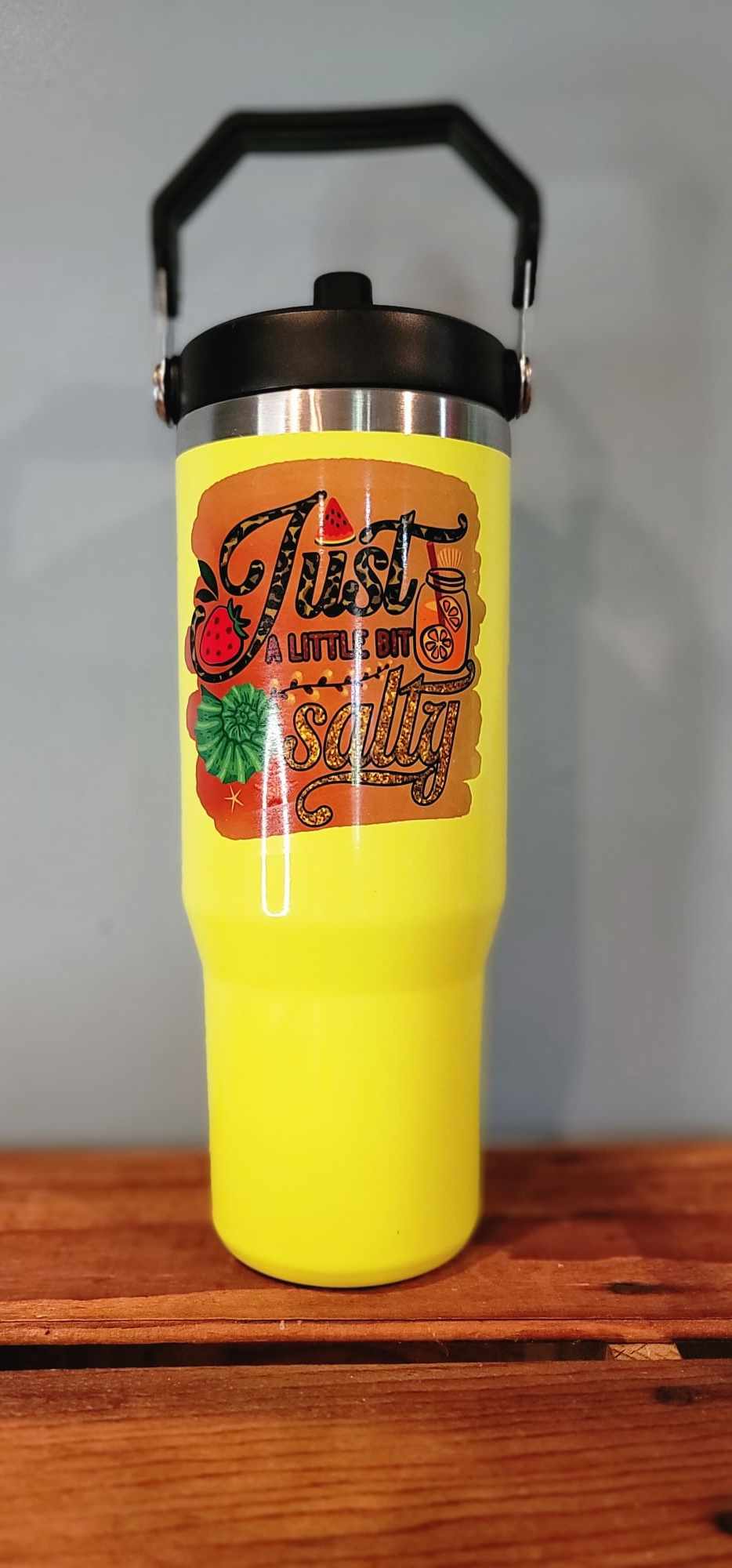 30 ounce Fliptop with handle - Neon Yellow