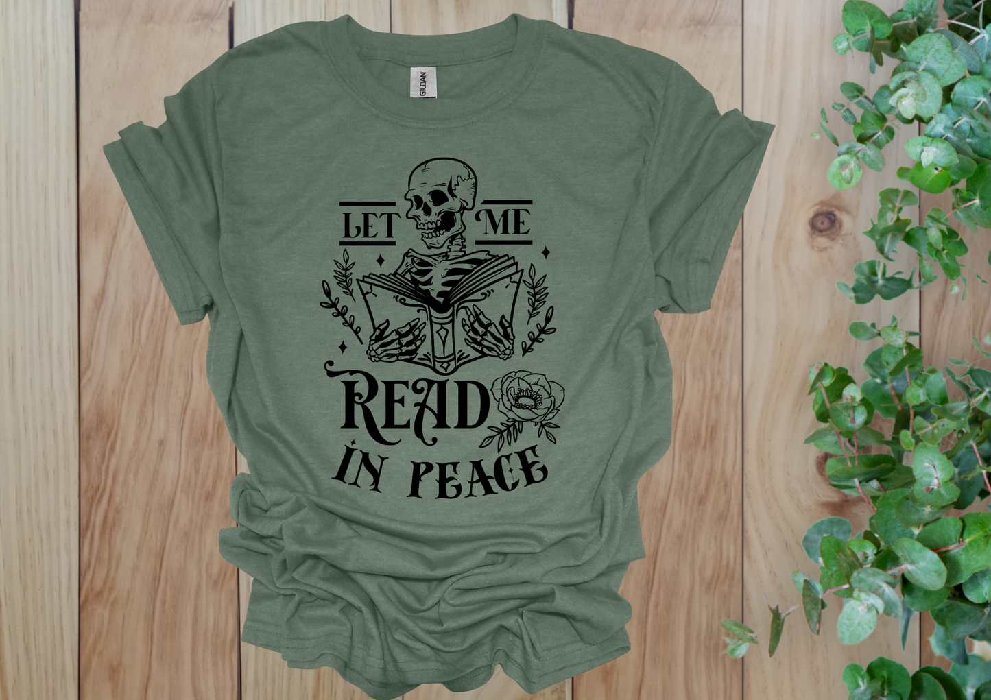 Let Me Read In Peace Skeleton Tee