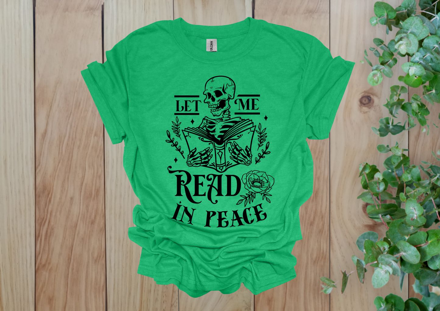 Let Me Read In Peace Skeleton Tee