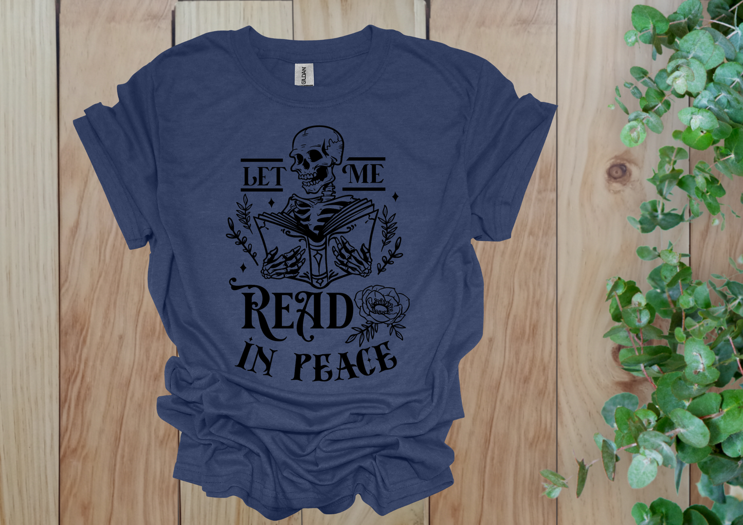 Let Me Read In Peace Skeleton Tee