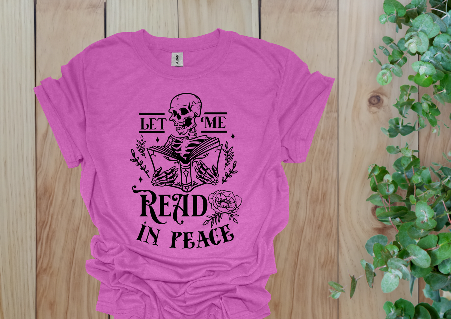 Let Me Read In Peace Skeleton Tee