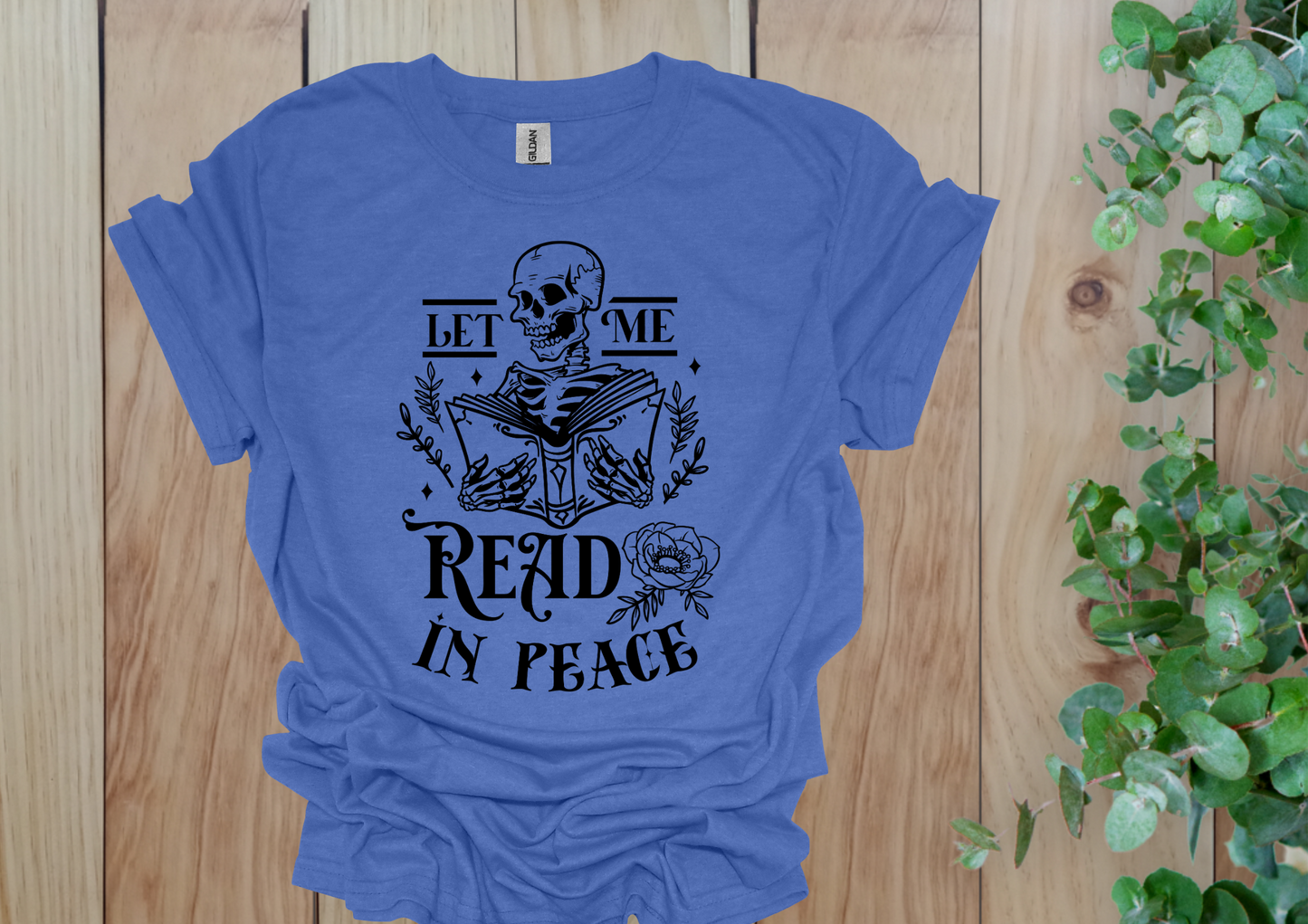 Let Me Read In Peace Skeleton Tee